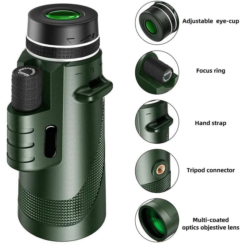 Télescope pliable mini HD longue portée 5000m pour pêche observation chasse et randonnée