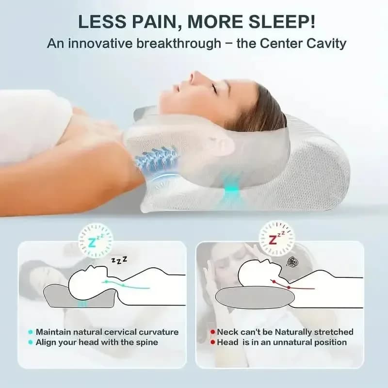 Oreiller cervical mémoire de forme papillon - Protection nuque sommeil sain - Pêcheurs et voyageurs