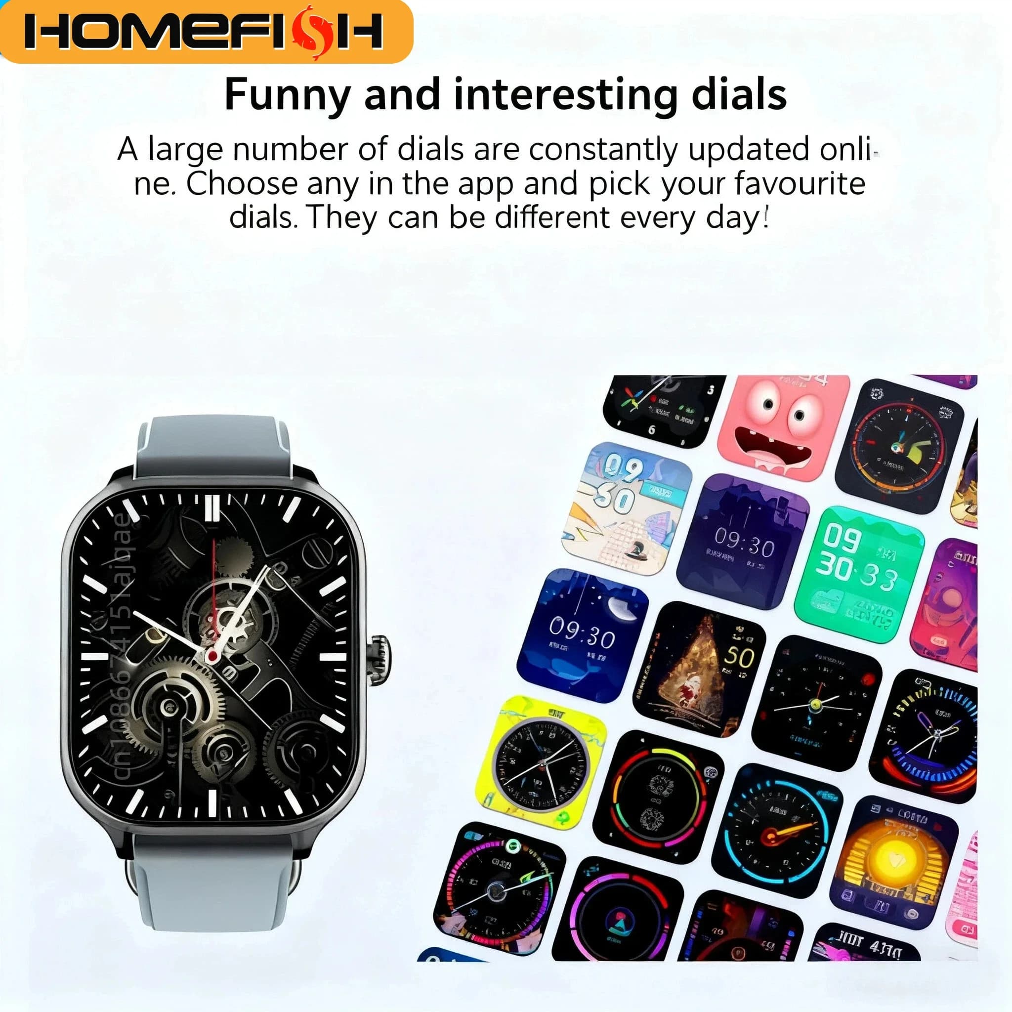 Montre intelligente HOMEFISH H9 appels Bluetooth photo à distance monitoring sommeil modes sport