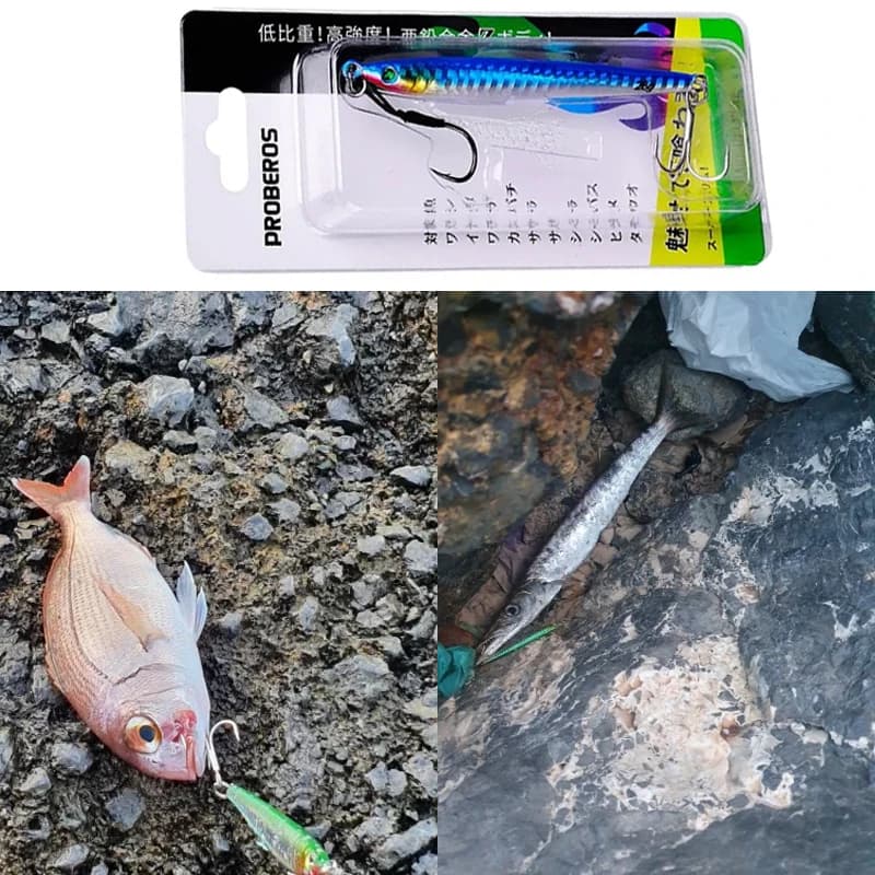 Jig métal PRO BEROS 7g-60g pour trolling - Leurre plongeant pêche au bar et truite de mer