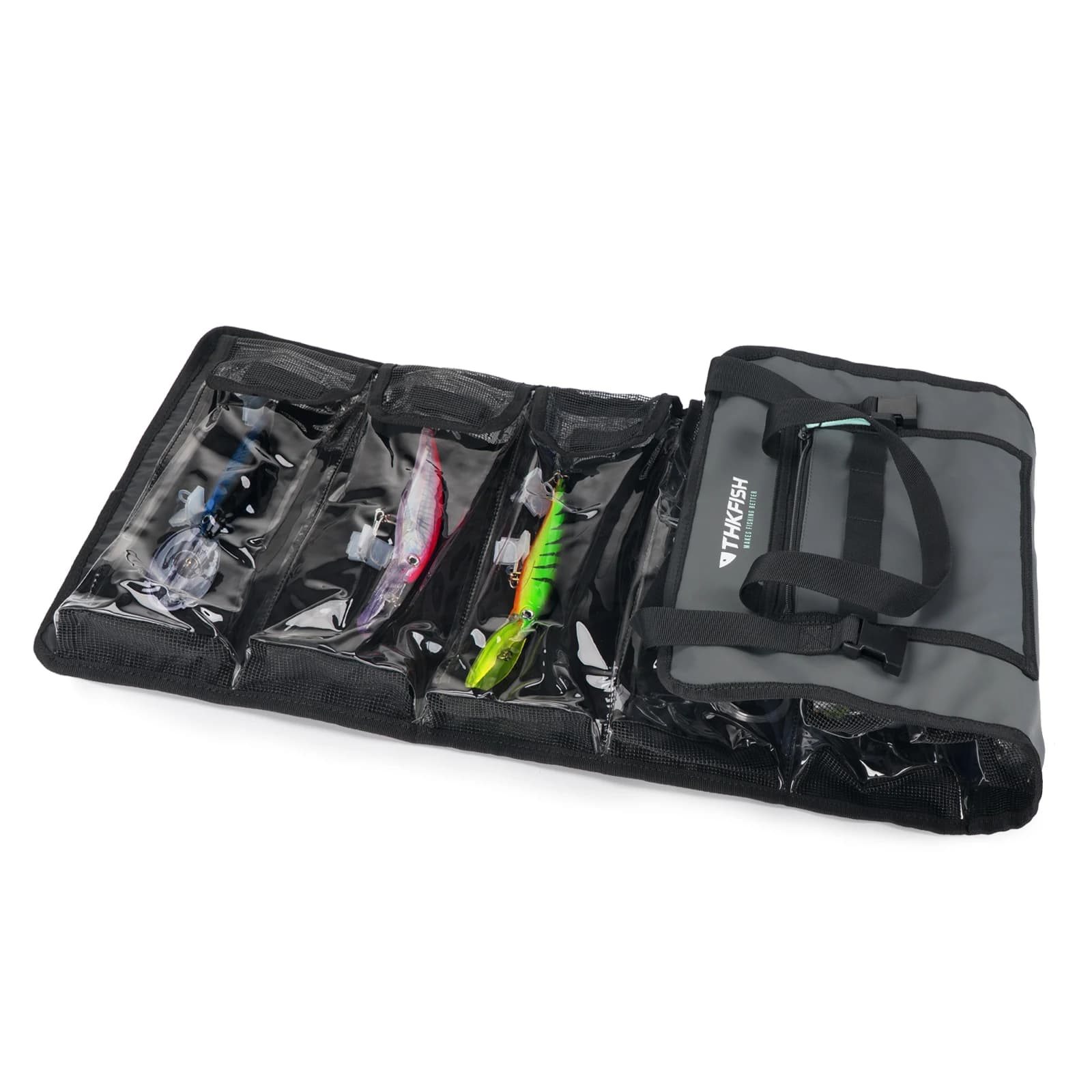 Sac organisateur étanche THKFISH pour poppers et leurres durs avec 7/8 poches pliable grande capacité
