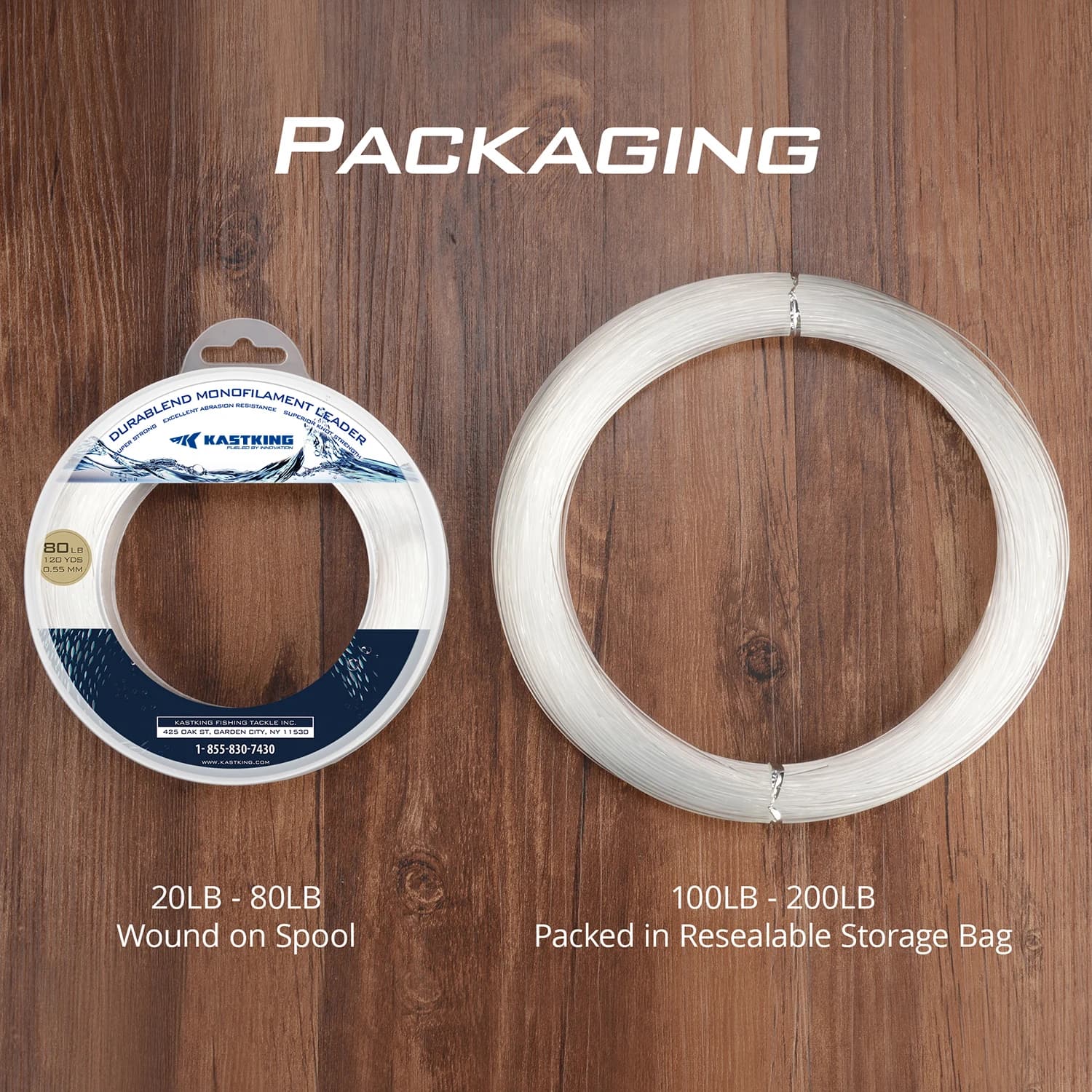 Ligne de pêche monofilament KastKing haute résistance 20-200LB pour bateau et pêche sportive