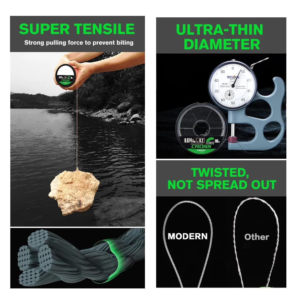 Ligne pêche carpe japonaise super fine 4 brins PE tressé 100-300m multifilament ultra résistante