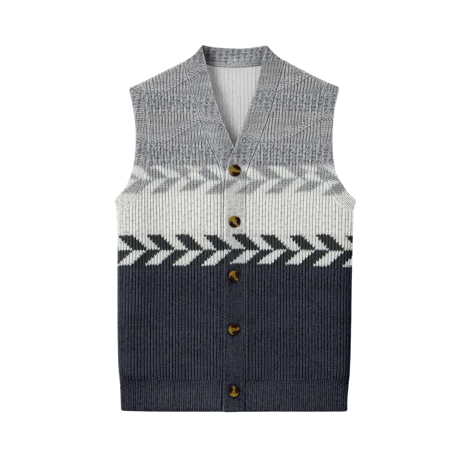 Gilet tricoté col V homme sans manches pull chaud automne pêche business décontracté boutons