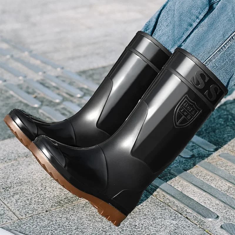 Bottes de pluie hautes imperméables adulte antidérapantes chantier pêche cuisine