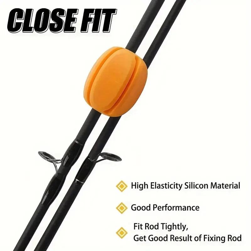 Sangles de fixation pour canne à pêche en silicone avec boule portable - Accessoires pêche mouche pour passionnés
