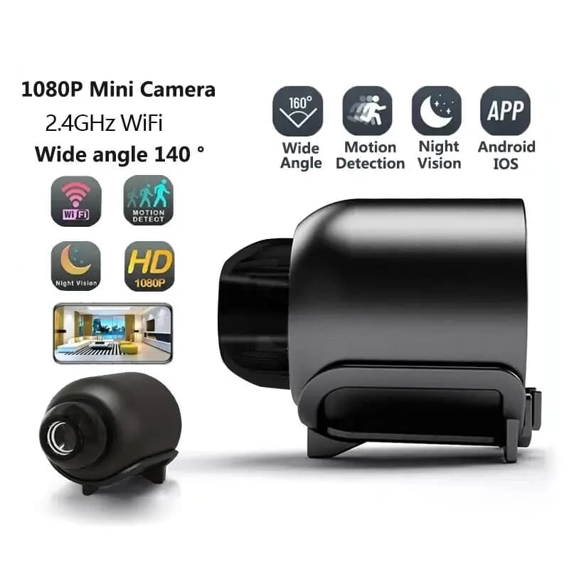 Caméra surveillance vision nocturne X5Mini 1080P sans fil - Détection mouvement qualité premium portable