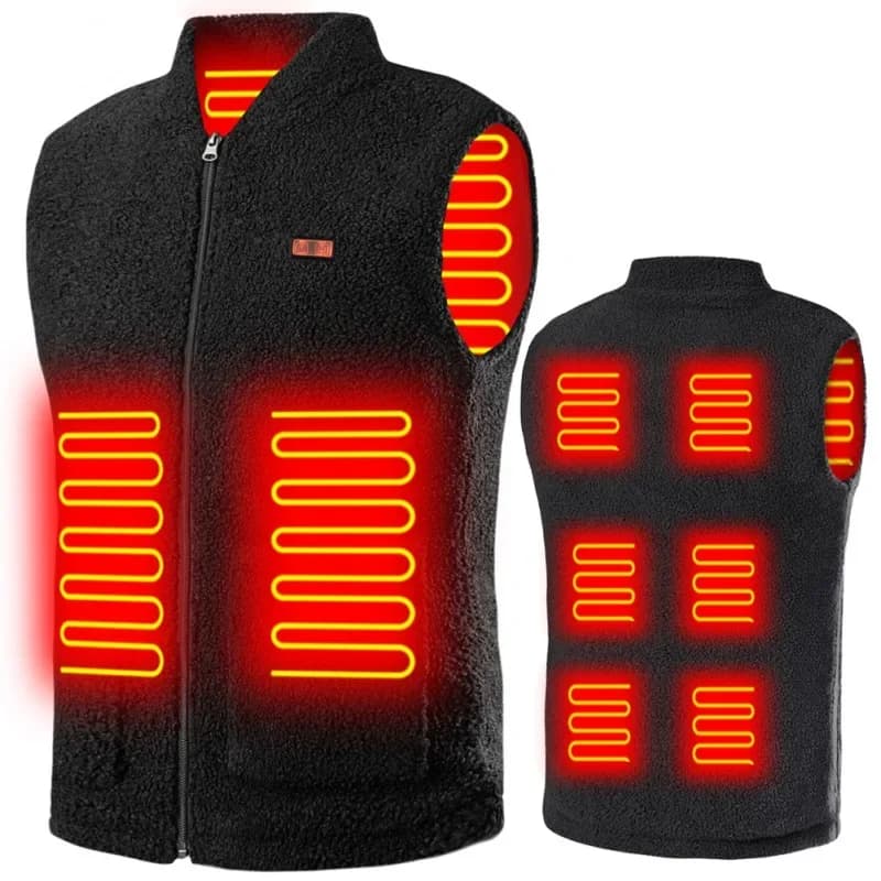 Veste chauffante USB hiver 3 vitesses - Gilet auto-chauffant lavable pour pêche et sports outdoor par temps froid