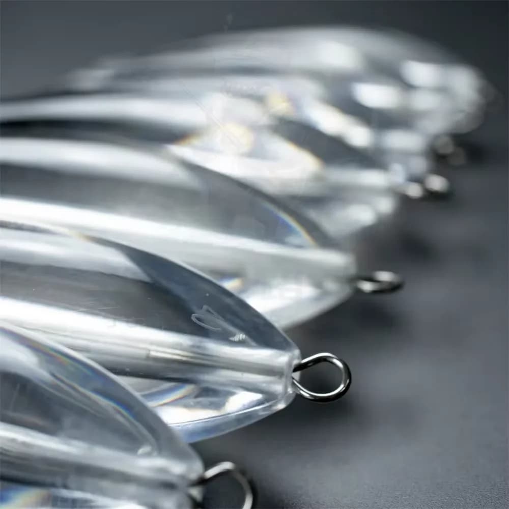 5 flotteurs de pêche acrylique coulants transparents 10-50g avec anneau métallique pour bombarda, lancer et mouche