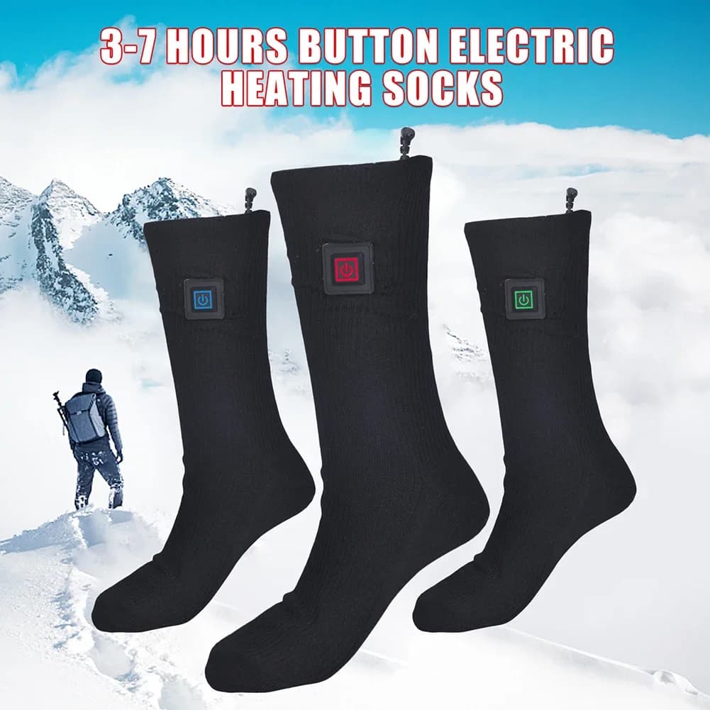 Chaussettes chauffantes électriques hiver pêche hommes femmes respirantes anti-froid rechargeables