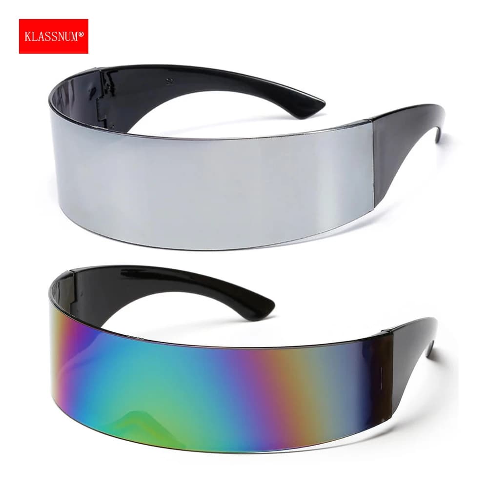 Lunettes de soleil futuristes KLASSNUM Y2K - Style laser anti-UV400 pour pêche et outdoor