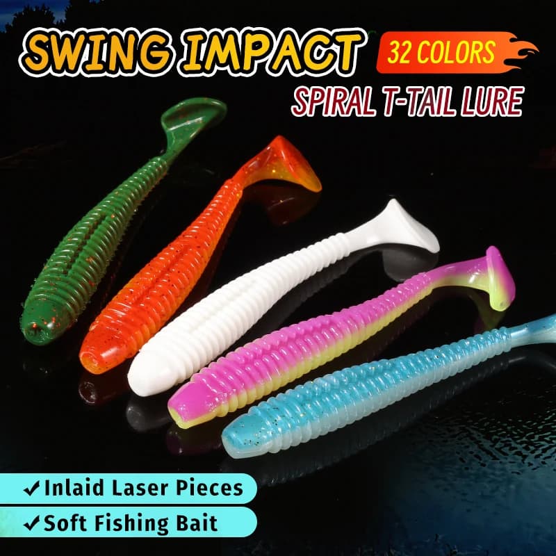 Leurres souples shad Impact Ring 2023 - 6/10/20 plastics baits swimbait pour jigging pêche carnassiers