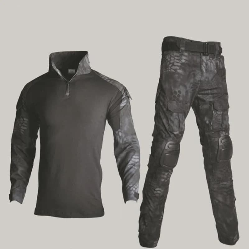 Combinaison Armée Combat Extérieur - Tenue Tactique Pêche Randonnée Chasse avec Protections