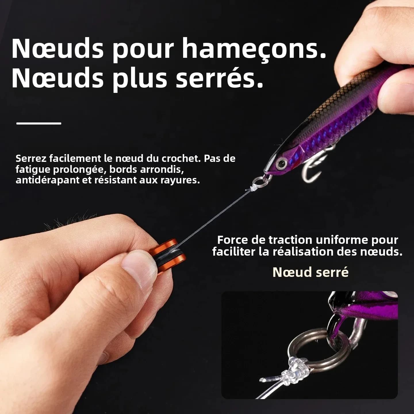 Anneau en alliage pour coupe-fil rapide - Outil anti-dérapant protégeant les mains lors des nœuds