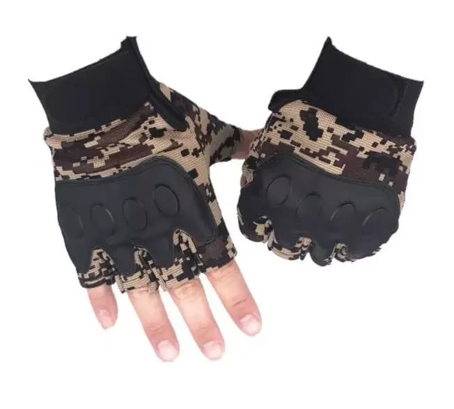 Gants tactiques chasse tir demi-doigts camouflage personnalisable pêche