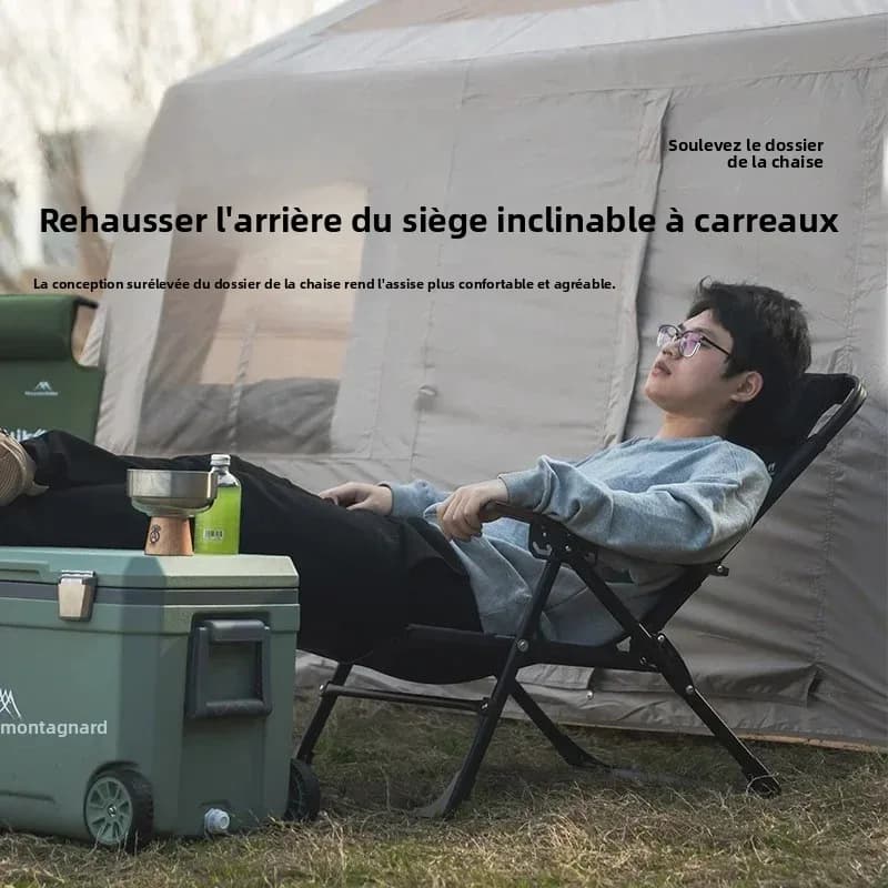 Chaise pliante camping portable outdoor relax 5 positions réglables pour pêche randonnée
