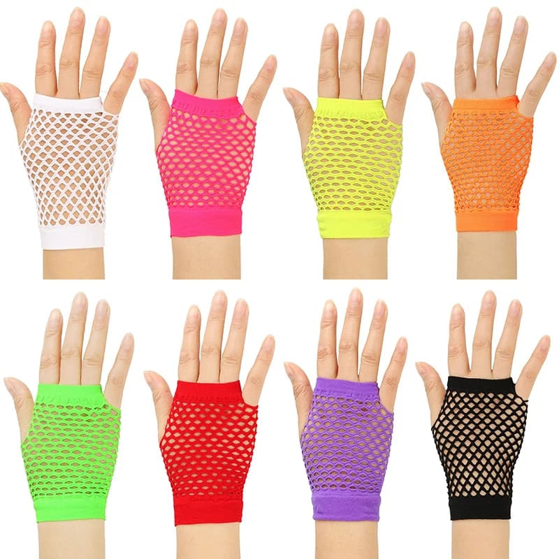 Gants filet pêche fille doigts nus rock soirée club gothique accessoire mode tendance