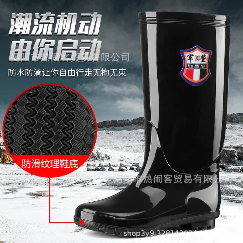 Bottes de pluie extra petites hautes tube cuisine protection travail anti-dérapantes imperméables noires