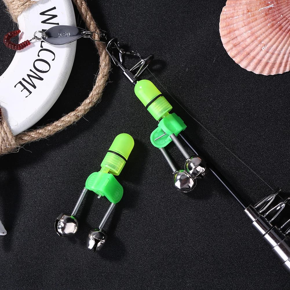 Alarme lumineuse nocturne 1-10 pièces avec double cloches pour pêche carpe et appâts