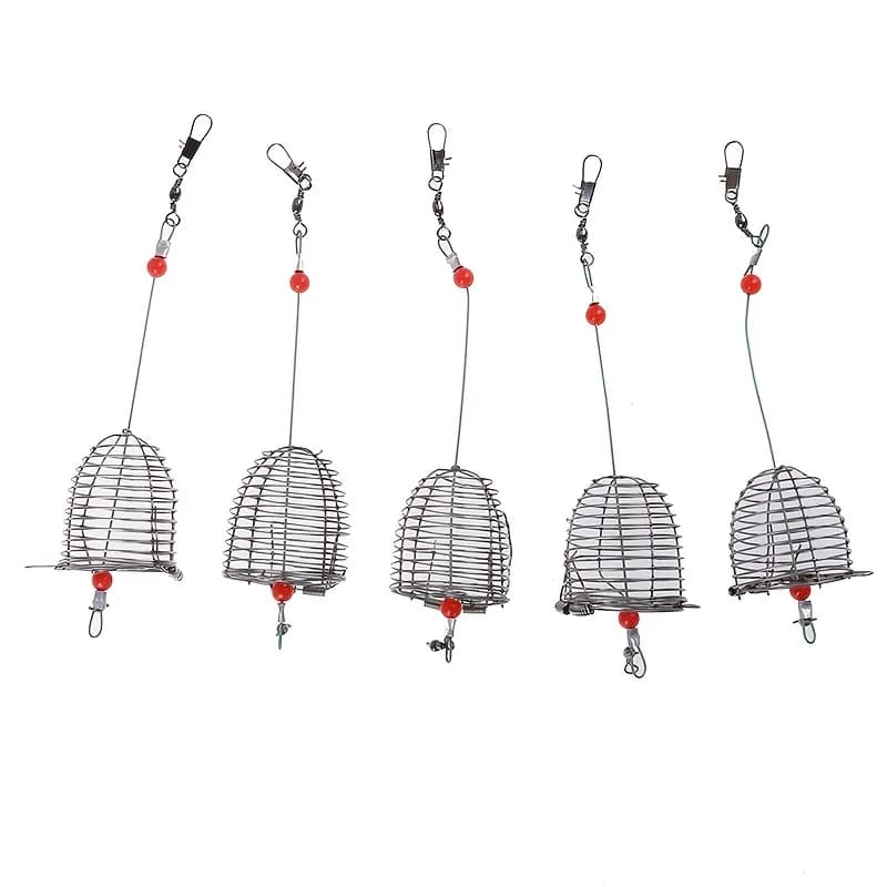 Cage à appâts en acier inoxydable 5 pièces pour amorçage et distribution précise des appâts en pêche