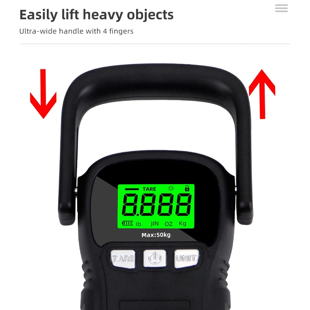 Balance digitale portable 50kg/5g avec écran rétroéclairé pour pêche et voyage