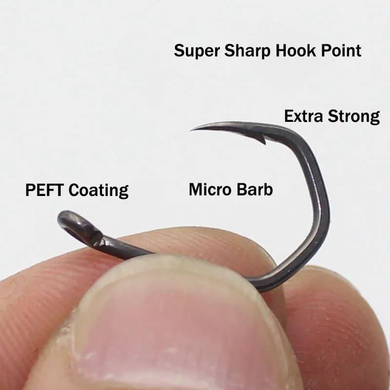 20 Hameçons carpe Pinpoint Claw - Crochets griffe PTFE acier inoxydable pour pêche précise de la carpe