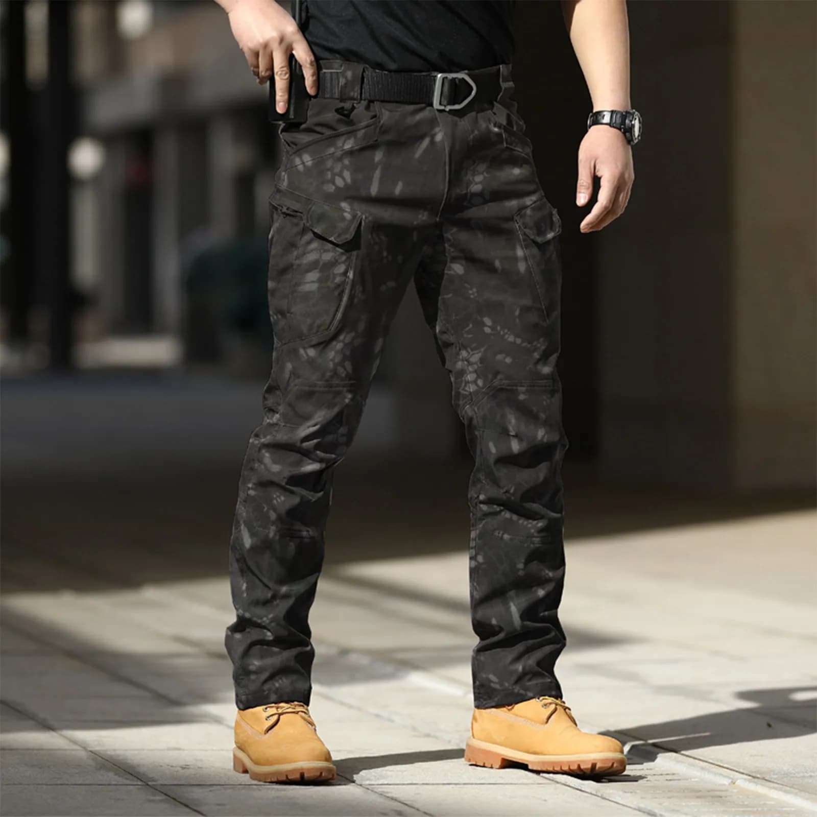 Pantalon cargo classique homme - Multi-poches - Pêche randonnée camping tous terrains polyvalent