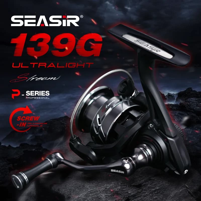 Moulinet Spinning SEASIR Ultraléger 139g Carbon Washers 6Kg Drag 5+1BB Ratio 5.4:1 pour Pêche Sportive
