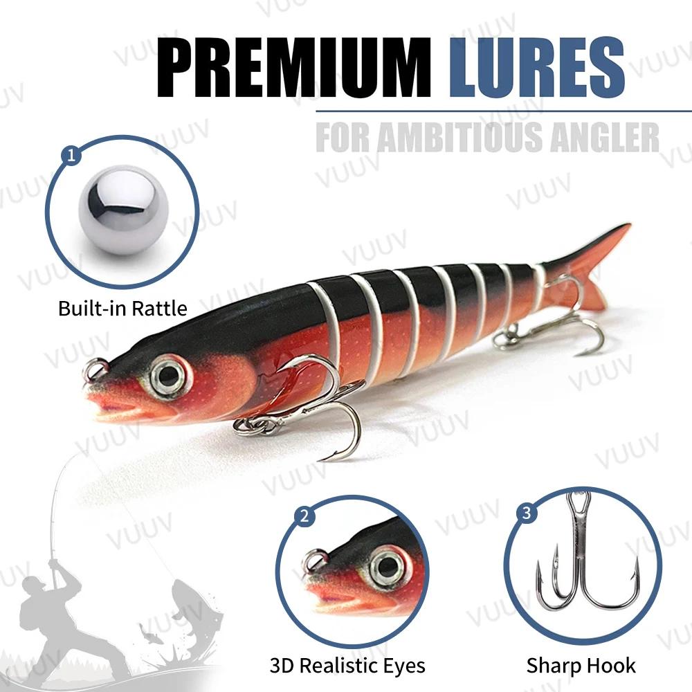 Leurre de pêche multi-articulé swimbait crankbait pour truite et bar en eau douce et mer