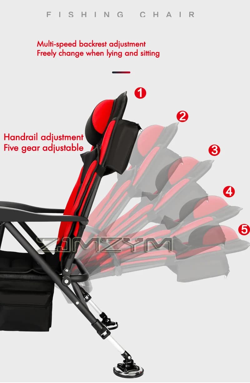 Chaise de pêche réglable multi-positions - Siège pliant européen inclinable pour pêche confortable