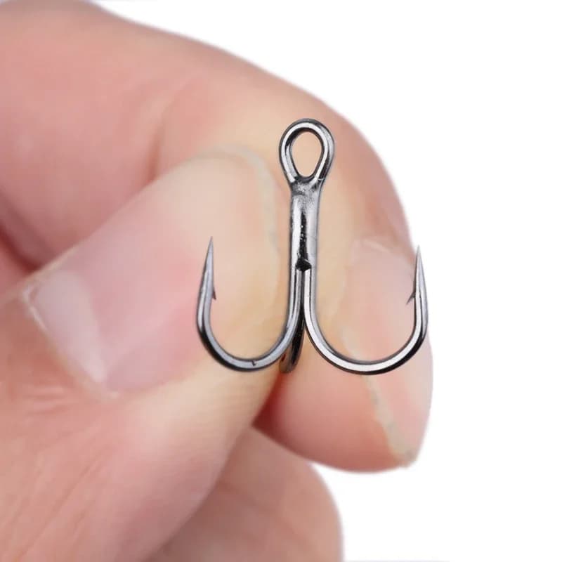 Hameçons triple ronds Outkit 10 pièces - Ultra-affûtés 3x renforcés acier carbone anti-rouille tailles 10-18#
