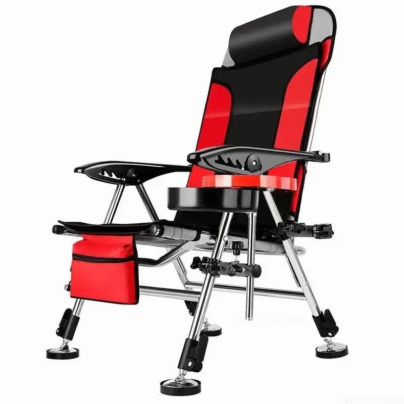 Fauteuil de pêche pliable plage - Siège inclinable portable multifonction tout-terrain