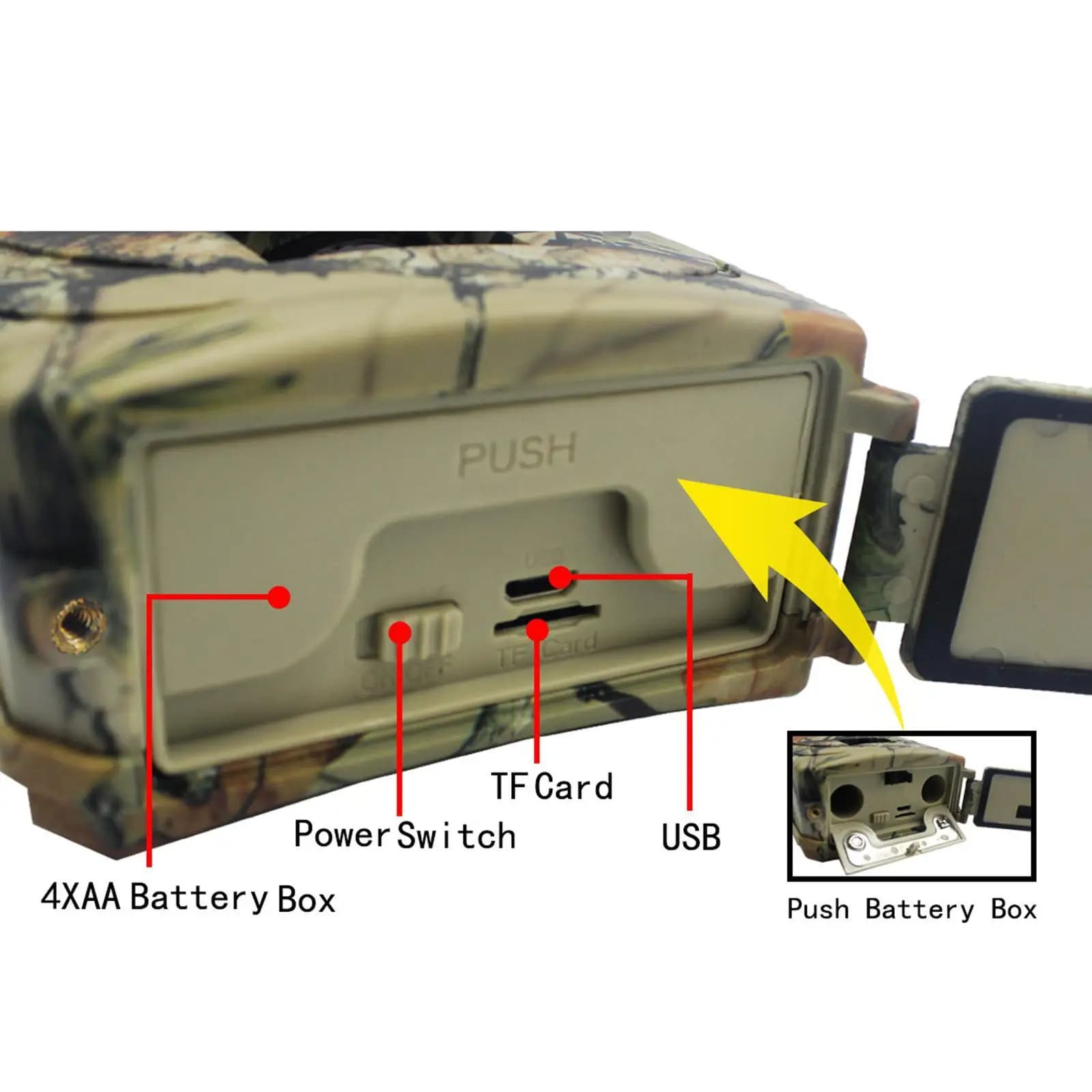 Mini caméra de chasse sans fil USB détection mouvement surveillance faune compacte extérieure