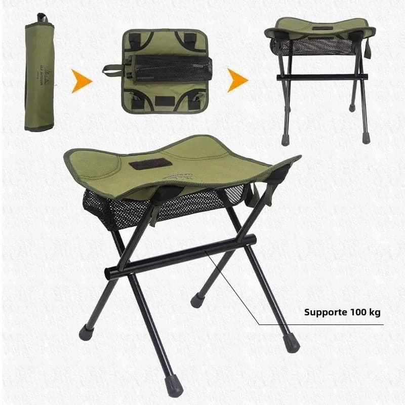 Chaise lune MOUNTAINHIKER en alliage aluminium pour pêche - Ultralégère, pliable et portable