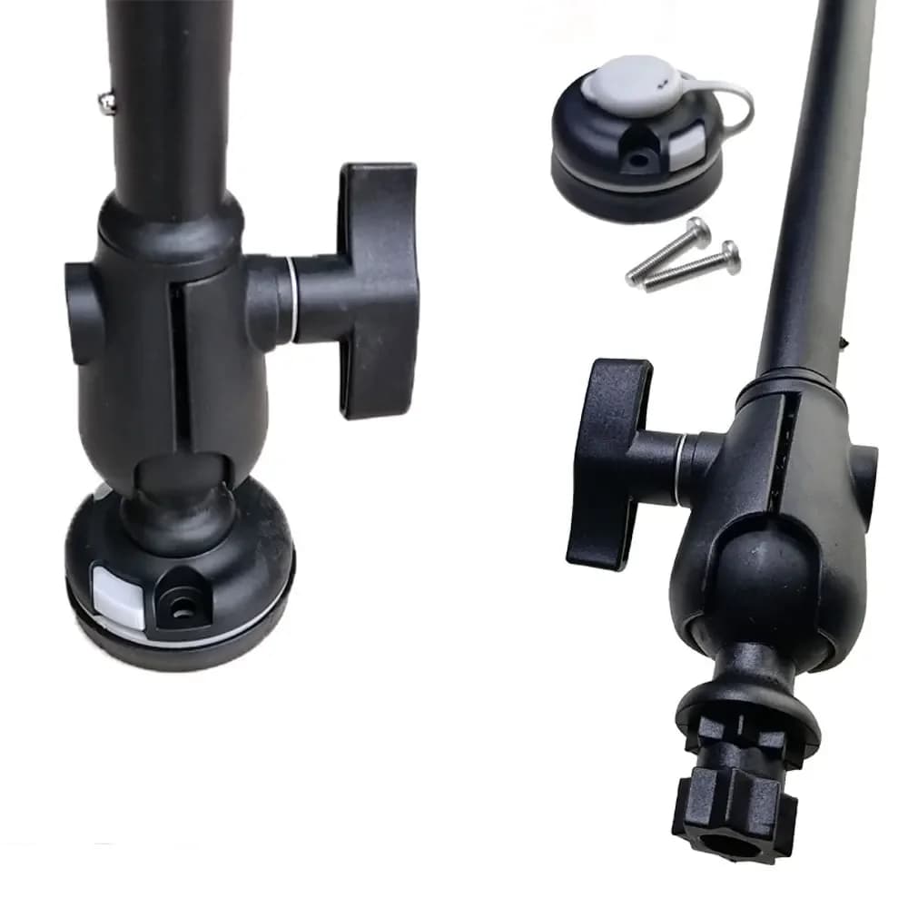 Support GPS sondeur pêche aluminium - Système de fixation bras pour bateau et kayak