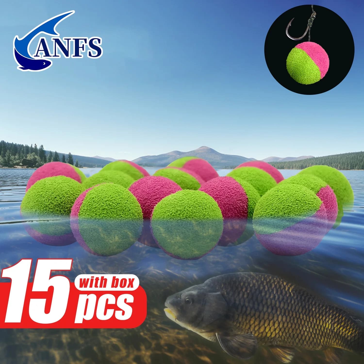 15 bouillettes flottantes EVA ANFS pop up carp fishing méthode feeder pêche carpe