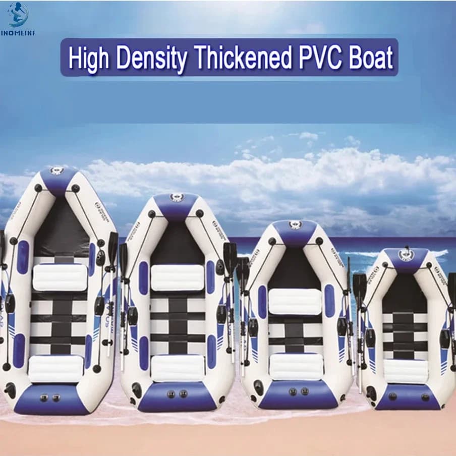 Bateau gonflable pêche PVC 3 couches laminé résistant à l'usure pour 2-6 personnes kayak canoë rame