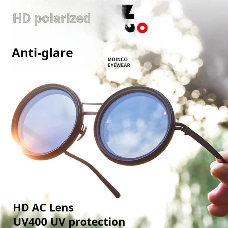 Lunettes de pêche polarisées 9 niveaux ND2-400 réglables anti-UV filtres avec étui protection yeux