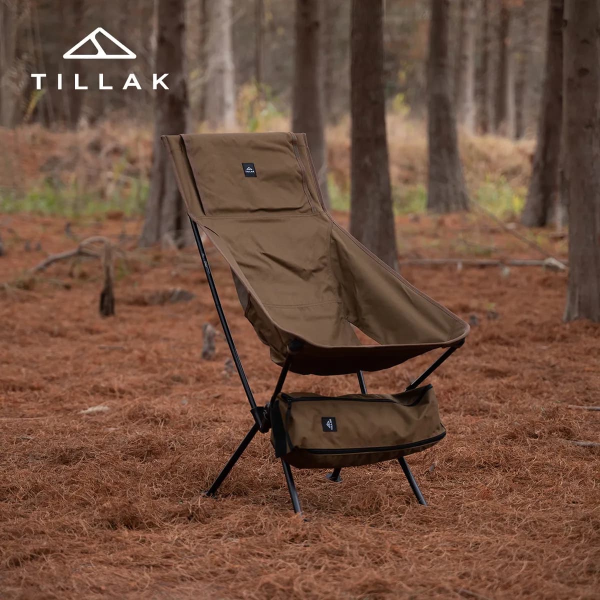 Fauteuil lune TILLAK haut dossier CORDURA - Tabouret pliant portable camping pêche randonnée vélo