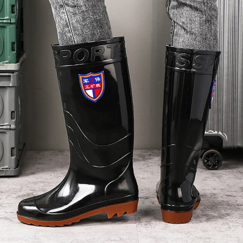 Bottes de pêche imperméables fourrées mi-hautes anti-dérapantes pour cuisine et travail