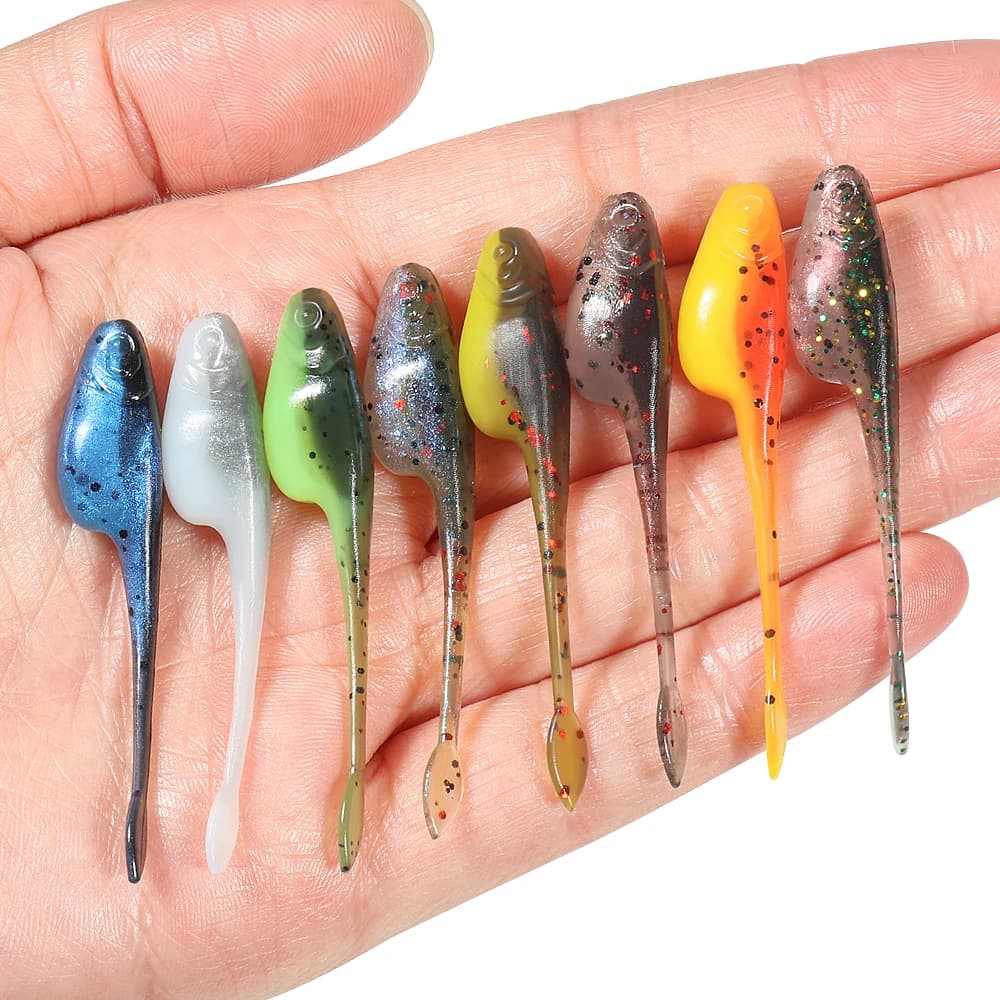 Leurre Souple TPR 5cm Shad Minnow pour la Pêche au Crappie et Rocher en Mer avec