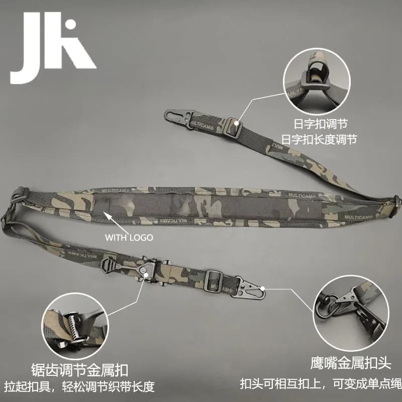 Bretelle tactique QD réglable 2 points - Pour fusil de pêche en nylon résistant à l'eau