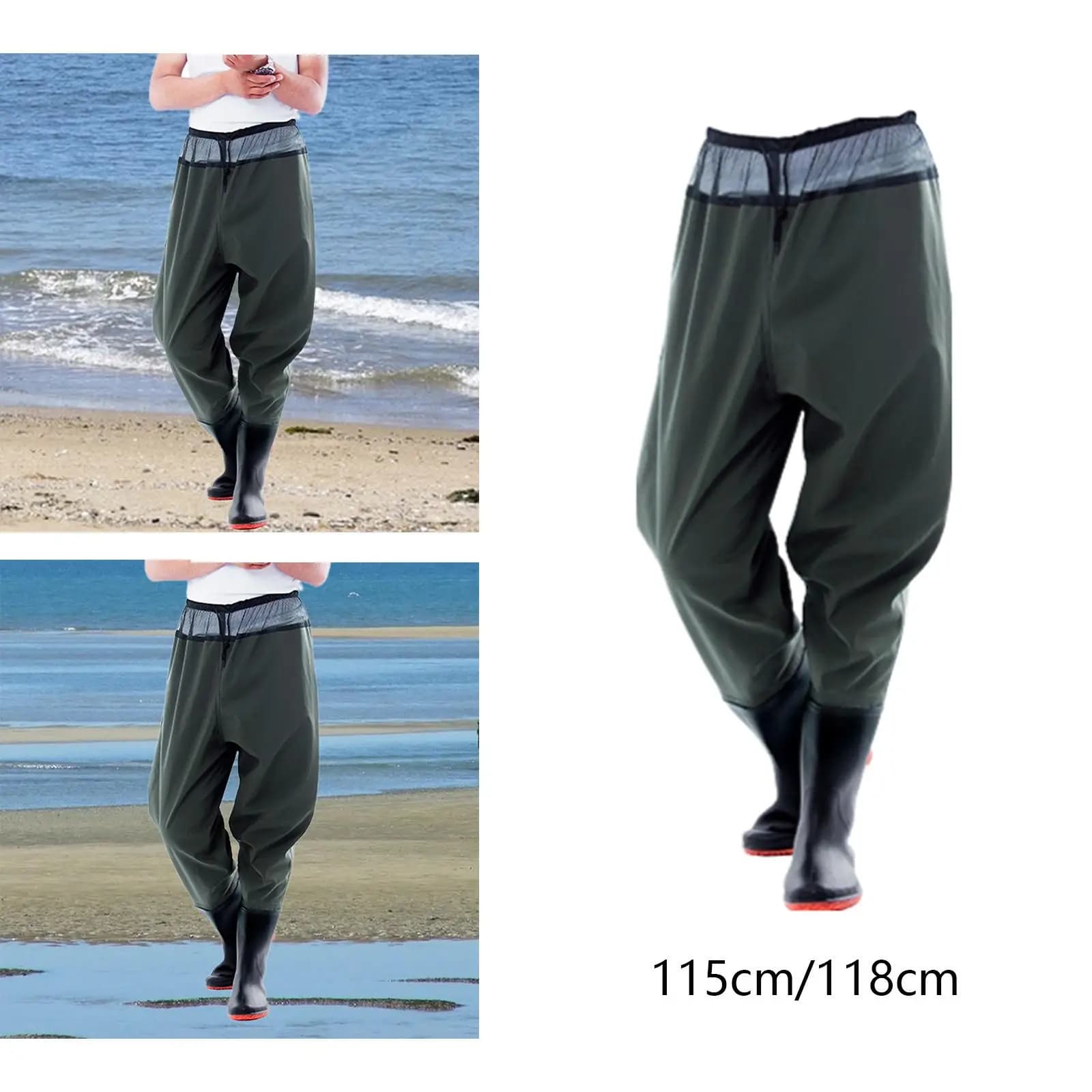Waders de pêche à gué PVC résistants avec bottes intégrées - Pantalons étanches pour pêche à la mouche et agriculture