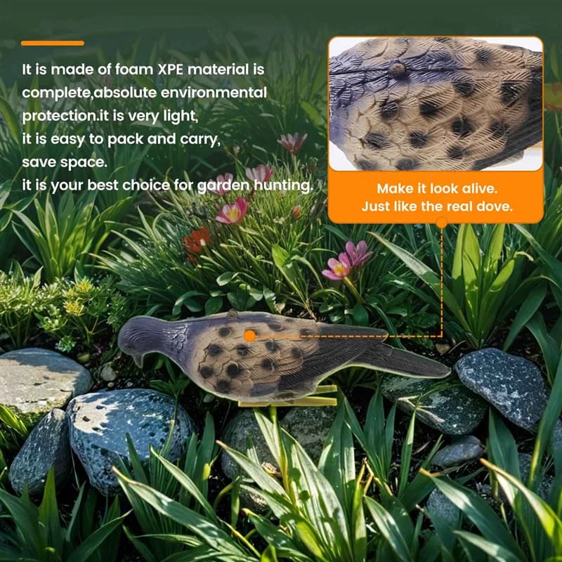 Leurre colombe 1B protection potager - Appât bionique chasse pigeons durable pour jardin et extérieur
