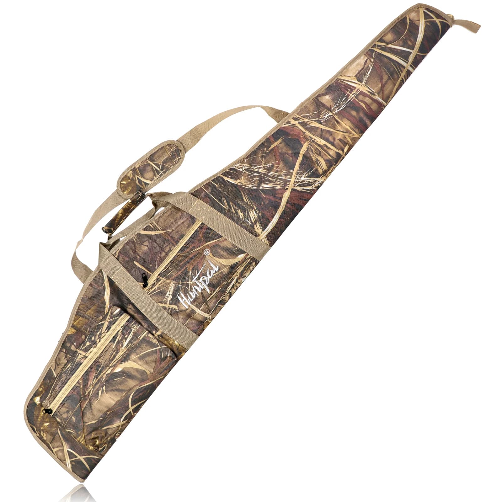 Sac de transport étanche pour fusil de chasse avec poignée et poches, idéal pour pêche en bateau