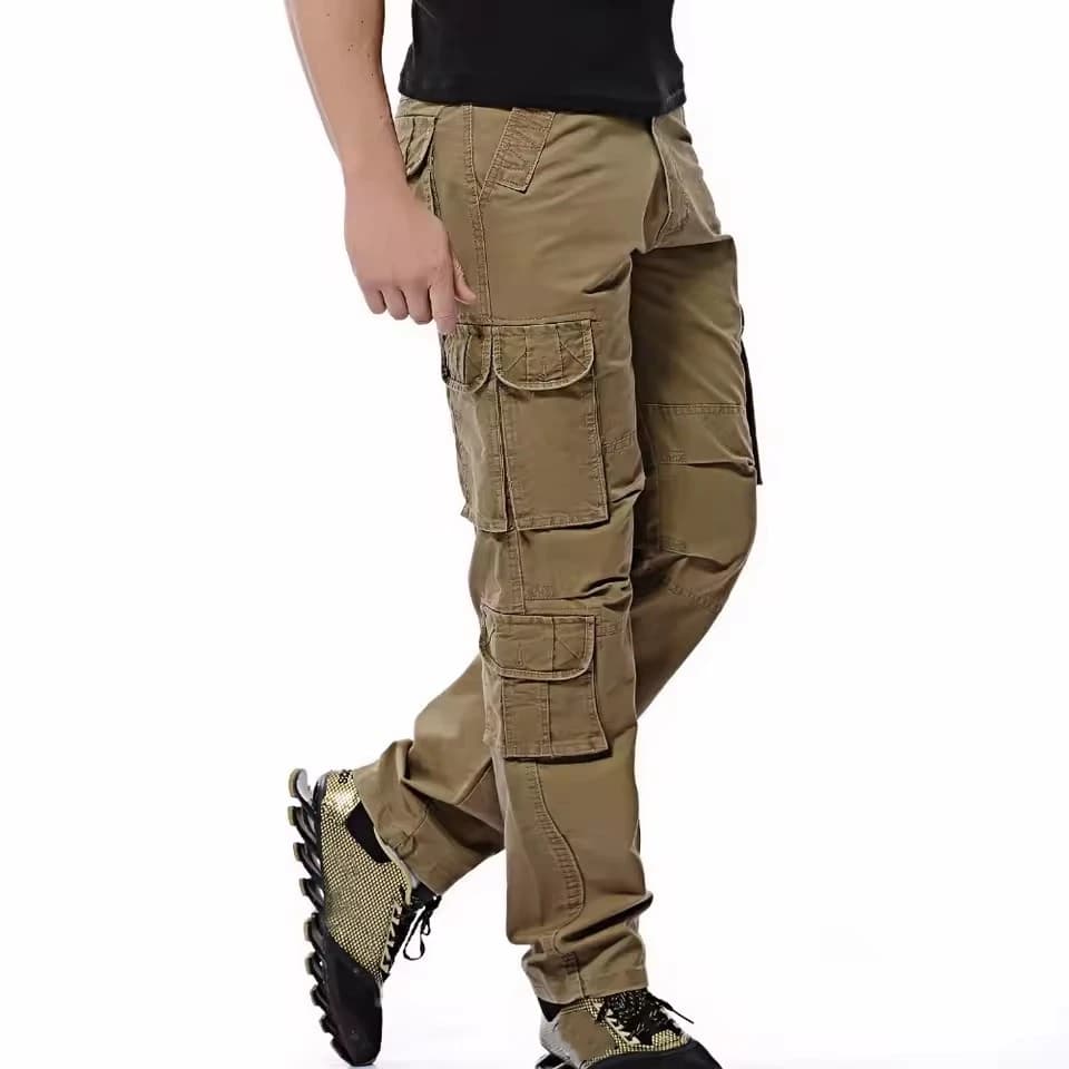 Nouveau pantalon cargo armée loose homme grande taille 46 - Pêche, pantalon militaire multi-poches surtaille