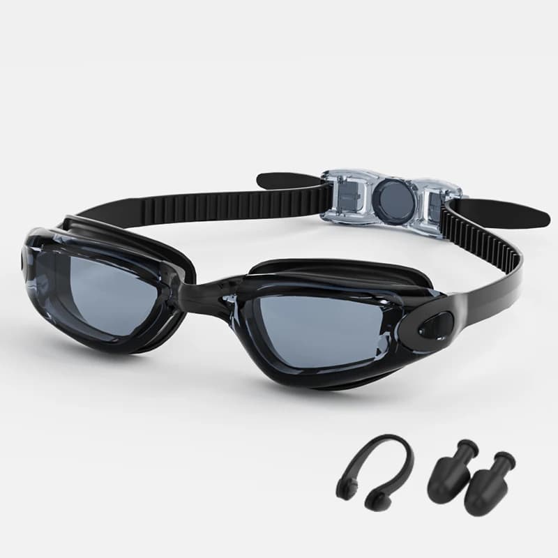 Lunettes de natation adultes étanches anti-buée HD électroplaquées unisexes protection UV complète