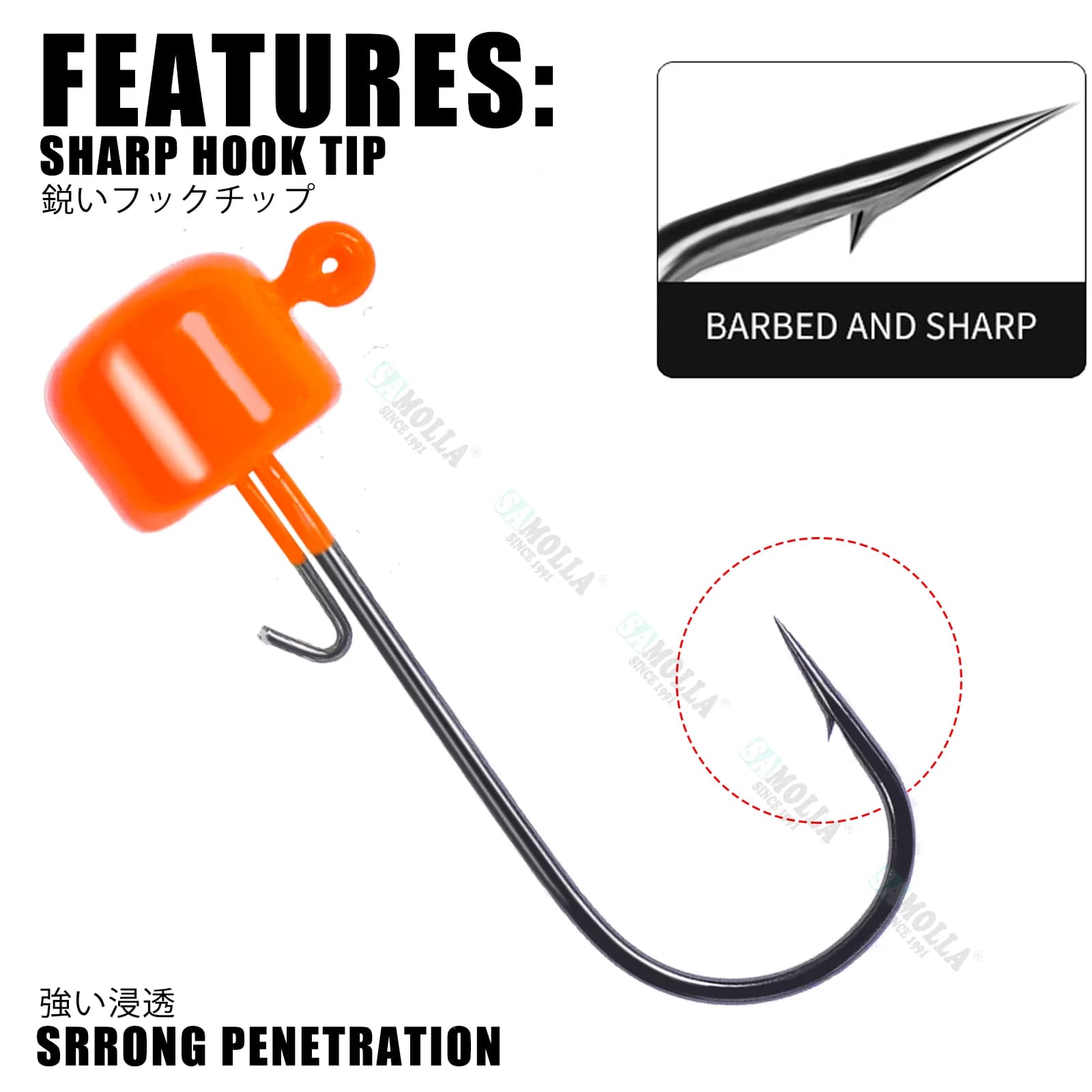 Têtes Ned Rig BKK avec hameçons Tumbler - 1.6-5.8g pour leurres souples et poissons carnassiers