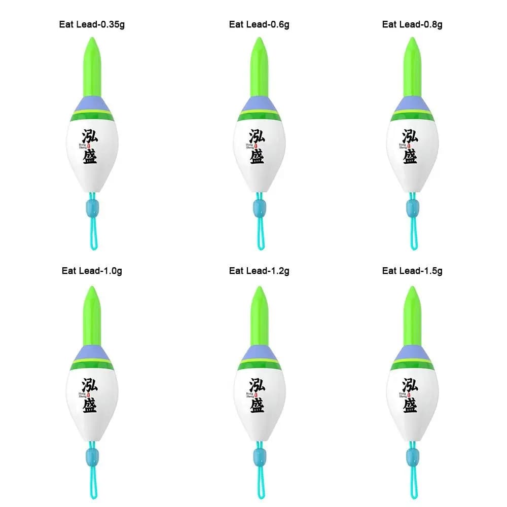 Flotteur coulissant LED pour pêche nocturne avec indicateur lumineux vert/rouge et tube dérivant