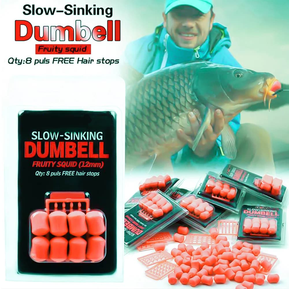 Appâts dumbells 8 pièces saveur fruitée pour pêche carpe - leurres flottants et coulants